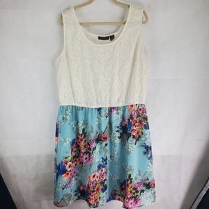 White Lace Dress With Floral Bottom 3X SpeedContro